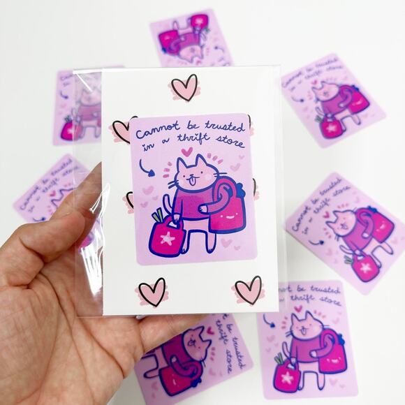 2/$30 NEW Can't Be Trusted in a Thrift Store Sticker, Thrifting Reselling Gift - Picture 3 of 7